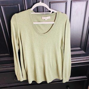 LOFT Classic Sage Green Long Sleeve Sweater Top XL